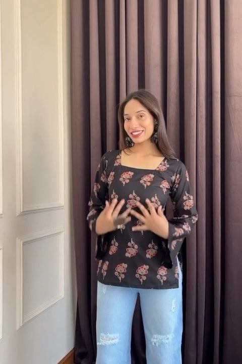 Trendy Casual Ethnic Top Stylish Printed Short Kurta for Women