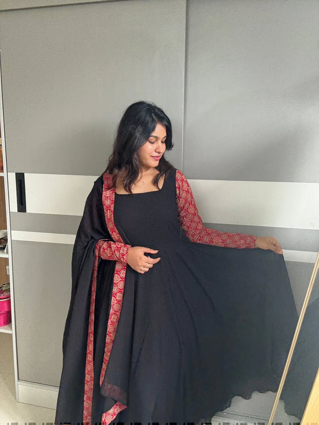 Designer Black Gown for Women With Dupatta